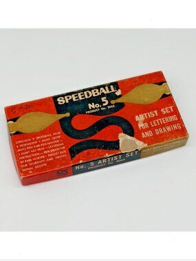 Vintage Speedball No 5 Artist Pen Set Hunt USA Calligraphy Kit Boxed